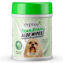 Espree Aloe Tear Stain Wipes Салфетки для чистки деликатных участков вокруг глаз вызванных слезоотделениями у собак с экстрактом алоэ вера