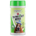 Espree Tea Tree & Aloe Wipes Салфетки влажные лечебные с маслом чайного дерева и экстрактом алоэ вера для собак с проблемной кожей