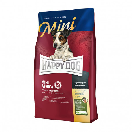Happy Dog Mini Africa Сухой корм для взрослых собак мелких пород при пищевой аллергии и кормовой непереносимости