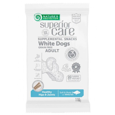 Nature's Protection Superior Care Dog Adult White Healthy hips & Joints Grain Free White Fish Беззернові ласощі для дорослих собак з білим забарвленням