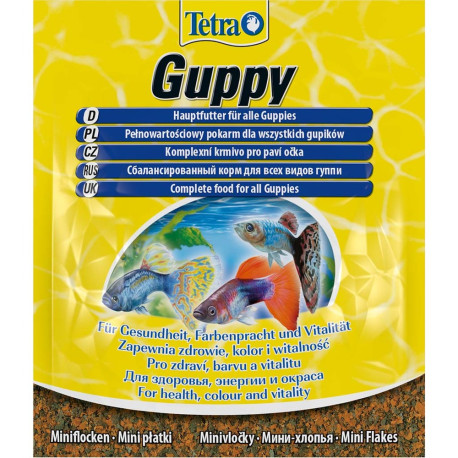 Tetra Guppy Mini Flakes Корм міні-пластівки для рибок-гуппі та пецілій