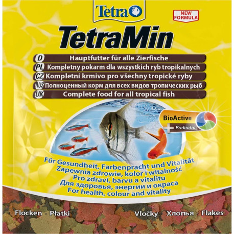 Tetra Min Flakes Основной корм для всех видов аквариумных рыб в виде хлопьев