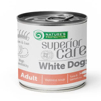 Консерви Nature's Protection дорослих собак з білим забарвленням суп з лососем і тунцем