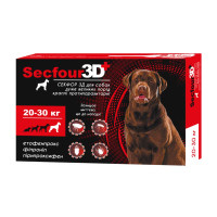 Secfour 3D Капли на холку от блох клещей и комаров для собак от 20 до 30 кг