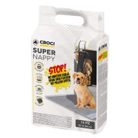 Croci Super Nappy Activated Carbon Одноразові гігієнічні пелюшки для собак з активованим вугіллям 57х54 см