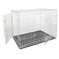 Croci Zinc Plated Box Клетка для собак с 2-я дверьми и пластиковым поддоном