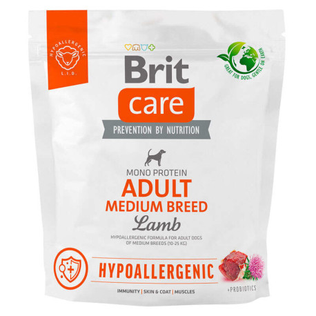 Brit Care Hypoallergenic Adult Dog Medium Breed Lamb Гіпоалергенний сухий корм для собак середніх порід з ягнятком