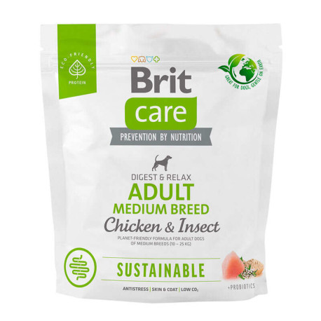 Brit Care Sustainable Adult Dog Medium Breed Chicken & Insect 
