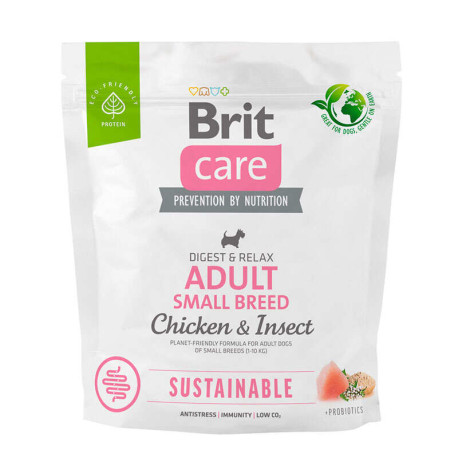 Brit Care Sustainable Adult Dog Small Breed Chicken & Insect Сухий корм для дорослих собак маленьких порід з куркою та комахами