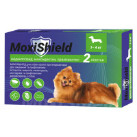 MoxiShield Капли противопаразитарные на холку для собак от 1 до 4 кг