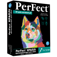 ВетСинтез PerFect Краплі на холку від бліх вошей кліщів та волосоїдів для собак середніх та великих порід 1,6 мл