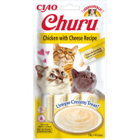 INABA Churu Жидкое лакомство для кошек сливочный мусс с курицей и сыром
