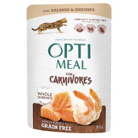 Optimeal Cat Adult Беззерновые консервы для взрослых кошек с лососем и креветками в соусе