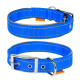 Collar Dog Extremе Ошейник для собак нейлоновый двойной со светоотражающей вставкой голубой