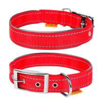 Collar Dog Extremе Нашийник для собак нейлоновий подвійний зі світловідбиваючою вставкою червоний