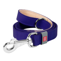 Collar Waudog Classic Поводок для собак кожаный фиолетовый