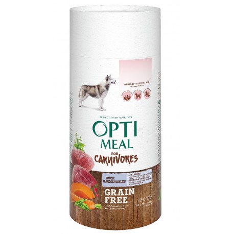 Optimeal Dog Adult for Carnivores Grain Free Беззерновой сухой корм для взрослых собак с уткой и овощами