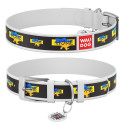 Collar Waudog Design Нашийник для собак шкіряний c QR паспортом Будинок білий