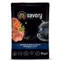 Savory Cat Adult Pouch Salmon and Peas Консерви для дорослих кішок з лососем та горошком у соусі