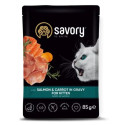 Savory Cat Kitten Pouch Salmon and Carrot Консерви для кошенят з лососем та морквою в соусі