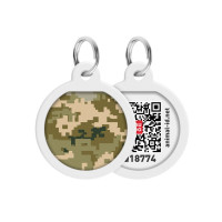 Collar Waudog Smart ID Адресник с QR-кодом металлический с рисунком Милитари