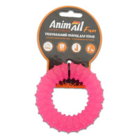 AnimAll Fun Игрушка для собак Кольцо с шипами коралловое
