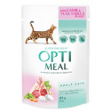 Optimeal Cat Adult Консерви для дорослих кішок з ягням та овочами в желе