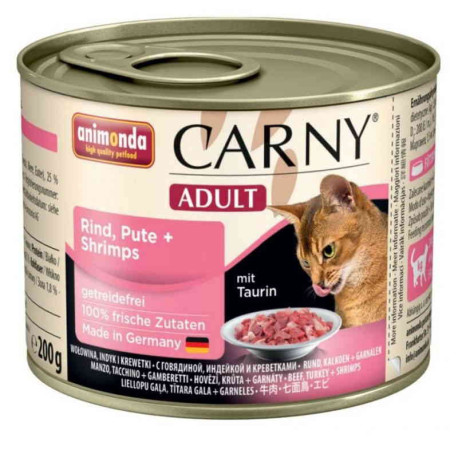 Animonda Carny Adult Beef+Turkey Shrimps Консервы для котов с говядиной,индейкой и креветками
