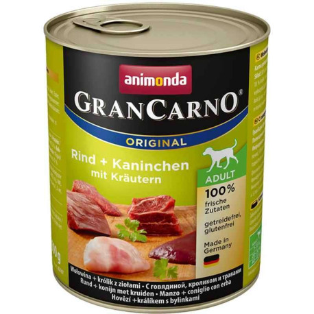 Animonda GranCarno Adult Beef+Rabbit with Herbs Консерви для собак з яловичиною, кроликом та травами