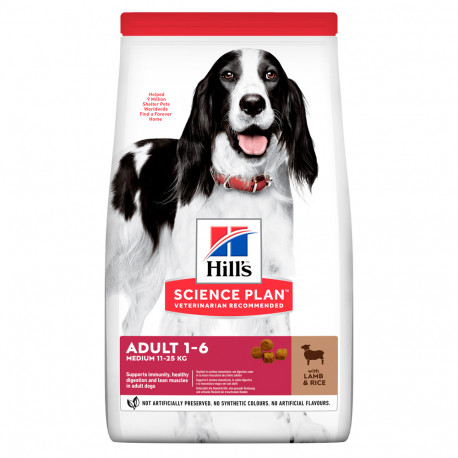Сухий корм для дорослих собак середніх порід з ягнятком і рисом Hills Science