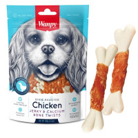 Wanpy Chicken Jerky & Calcium Bone Twists Лакомства для собак кость 