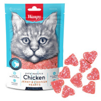 Wanpy Chicken Jerky & Codfish Hearts Лакомства для кошек сердечки