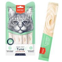 Wanpy Creamy Lickable Treats Tuna & Scallop Лакомства для кошек жидкое тунец с морским окунем