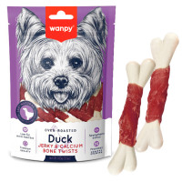 Wanpy Duck Jerky & Calcium Bone Twists Лакомства для собак кость 