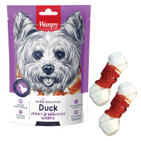 Wanpy Duck Jerky & Rawhide Wraps Лакомства для собак кость с узлами 