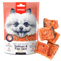 Wanpy Soft Salmon & Fish Skin Bites Ласощі для собак шматочки лосося