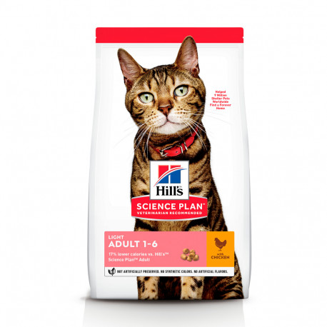 Hills Science Plan Feline Adult Light Chicken Сухий низькокалорійний корм для дорослих кішок з куркою