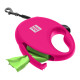Collar WAUDOG R-leash Повідець-рулетка для собак із контейнером для пакетів рожева