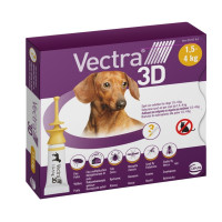 Ceva Vectra 3D Краплі на холку для собак від бліх, кліщів та комарів від 1,5 до 4 кг