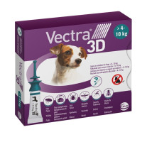 Ceva Vectra 3D Капли на холку для собак от блох, клещей и комаров от 4 до 10 кг
