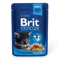 Brit Premium Cat Kitten Pouch Консервы для котят с курицей в соусе