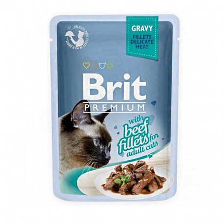 Brit Premium Cat Adult Pouch Консерви для дорослих кішок з яловичиною у соусі
