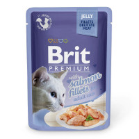 Brit Premium Cat Adult Pouch Консервы для взрослых кошек с филе лососем в желе