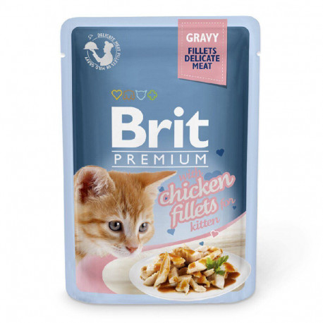 Brit Premium Cat Kitten Pouch Консерви для кошенят з філе курки в соусі
