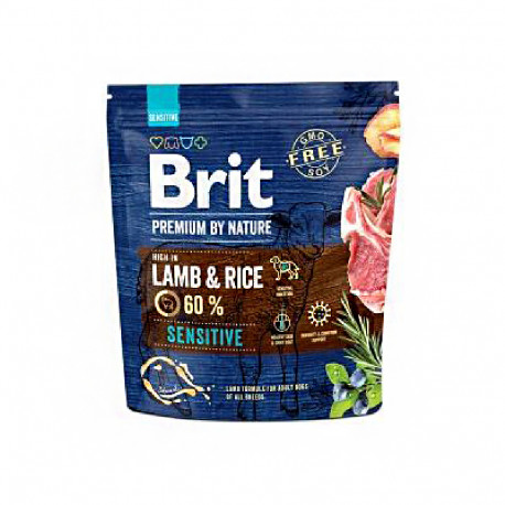 Brit Premium Dog Adult Sensitive Lamb and Rice Сухий корм для дорослих собак з чутливим травленням з ягнятком та рисом