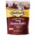 Carnilove Fresh Cat Adult Chicken and Rabbit Gourmand Беззерновий сухий корм для дорослих вибагливих кішок з куркою