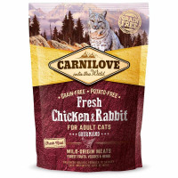 Carnilove Fresh Cat Adult Chicken and Rabbit Gourmand Беззерновой сухой корм для взрослых привередливых кошек с курицей и кролик