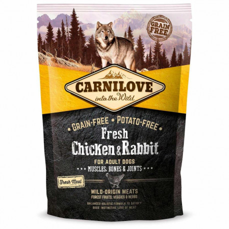 Carnilove Fresh Dog Adult Chicken and Rabbit Беззерновой сухой корм для взрослых собак с курицей и кроликом