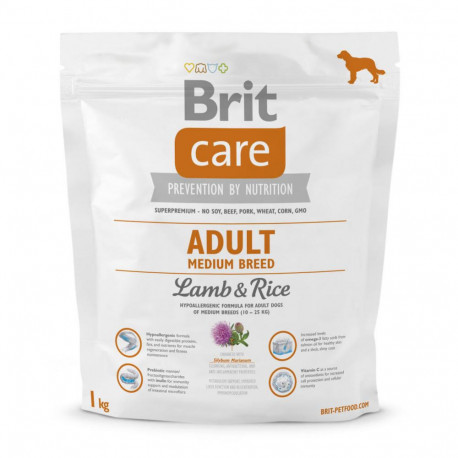 Brit Care Dog Adult Medium Breed Lamb and Rice Сухой корм для взрослых собак средних пород с ягненком и рисом