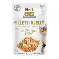 Brit Care Cat Adult Trout and Cod Fillets in Jelly Консерви для дорослих кішок з фореллю та тріскою в желе